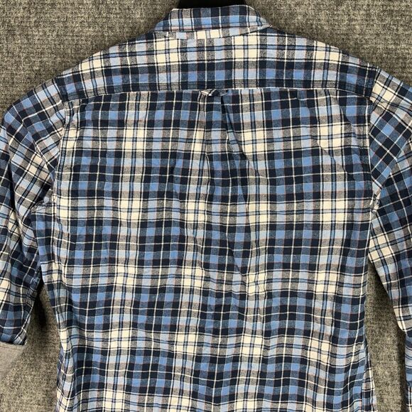 Eddie Bauer Shirt Mens XL Blue Plaid Flannel Button-Up Hiking Outdoor Chore Barn - Picture 4 of 12